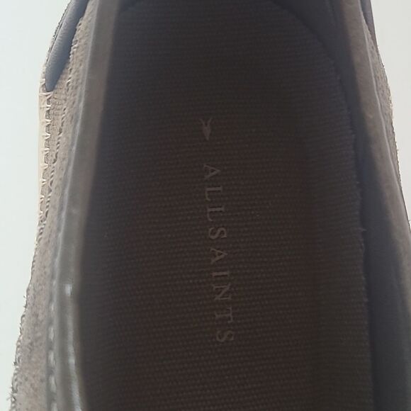 All Saints Olive Green Platform Leather & Canvas Sneakers Size EU 40 - Picture 13 of 14